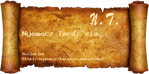 Nyemecz Terézia névjegykártya